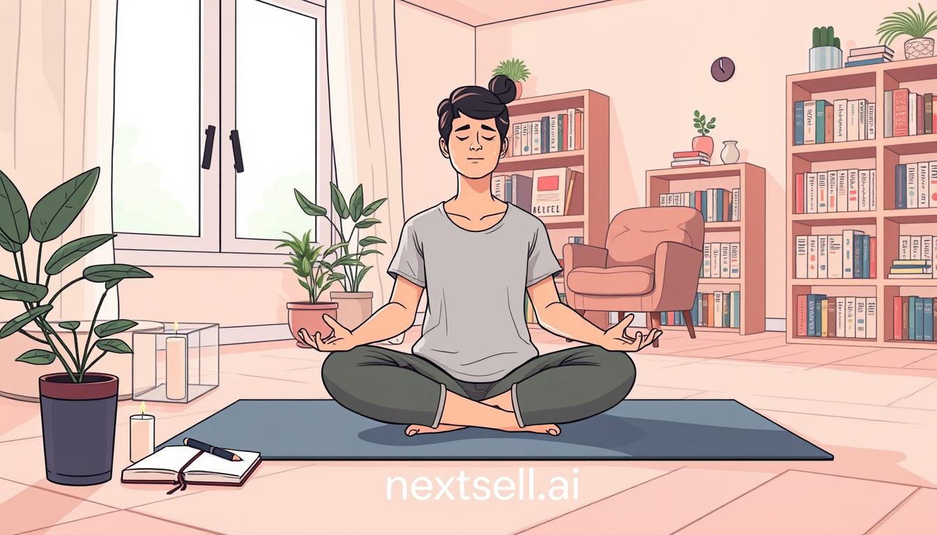 A person sitting quietly in a calm, sunlit room during a moment of mindful reflection